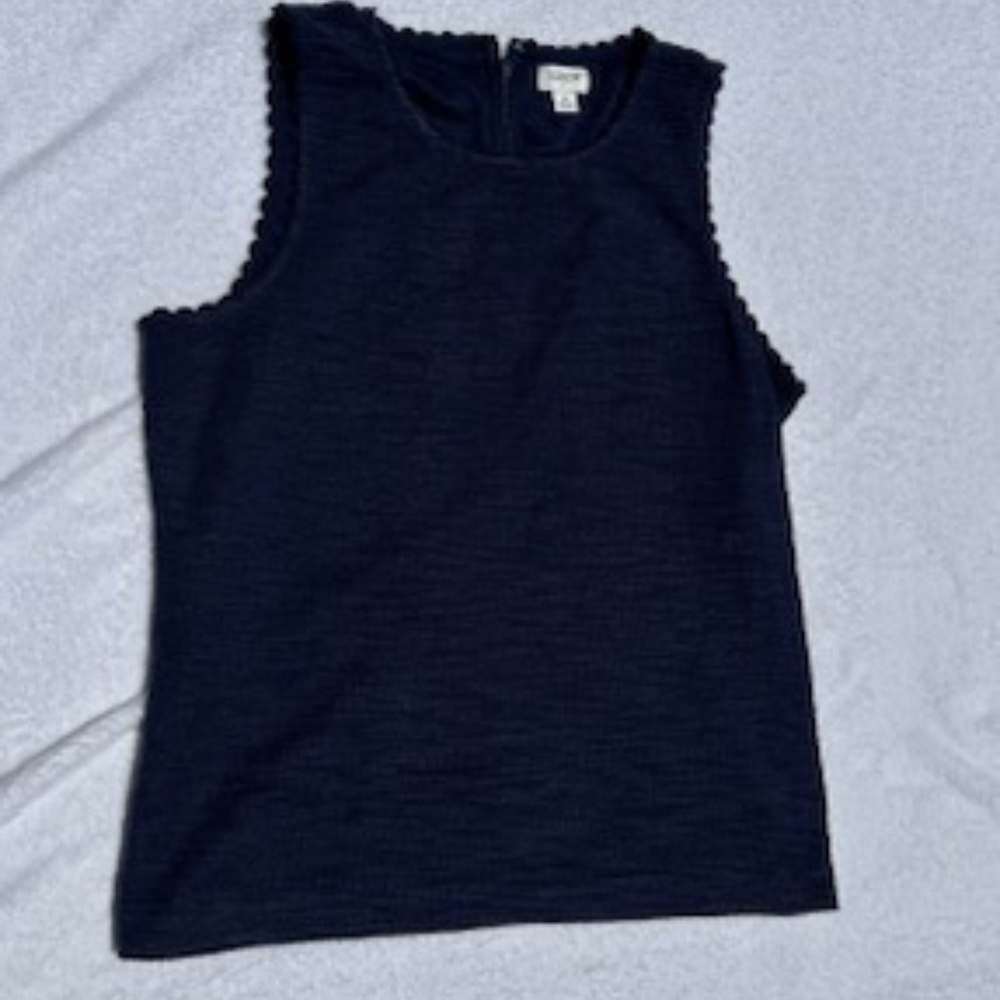 J. Crew textured tank top with scallop trim